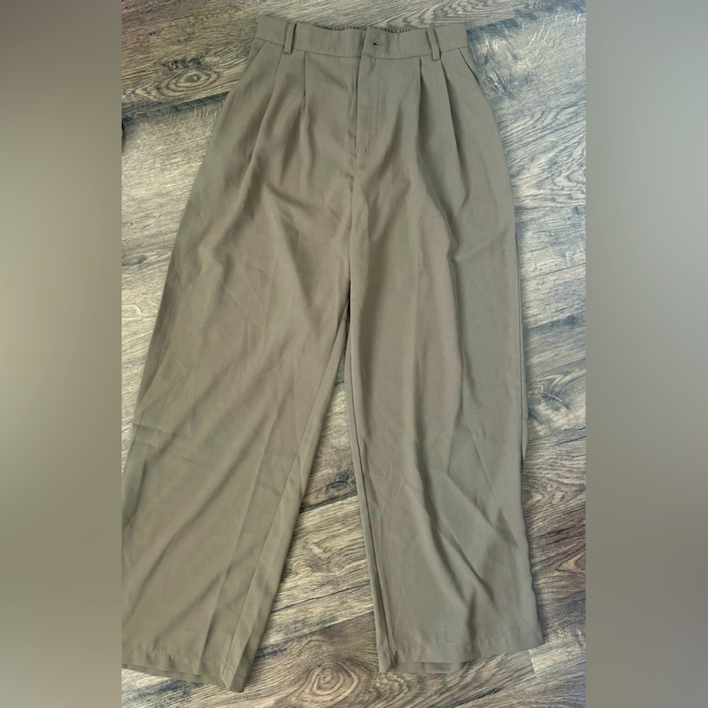 Beige brown slacks trousers high waisted size L